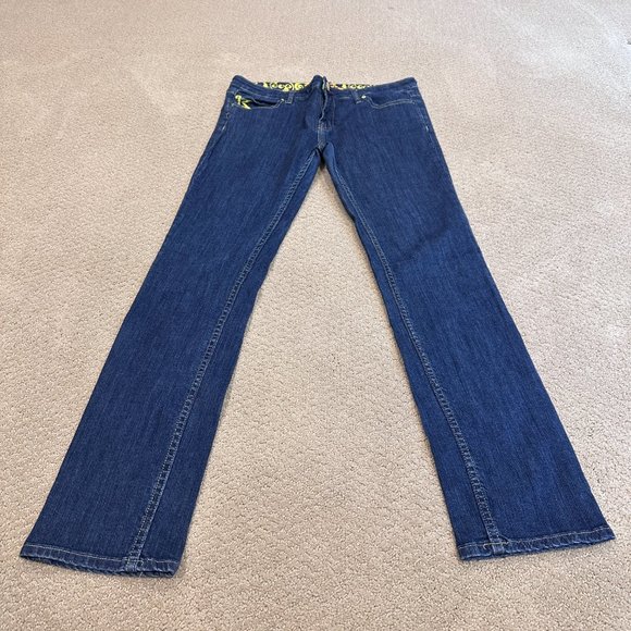 Vintage Pepe Jeans Straight Leg Low Rise 90s Y2K Fuzzy Embroidery Unisex Size 32 - Picture 5 of 14